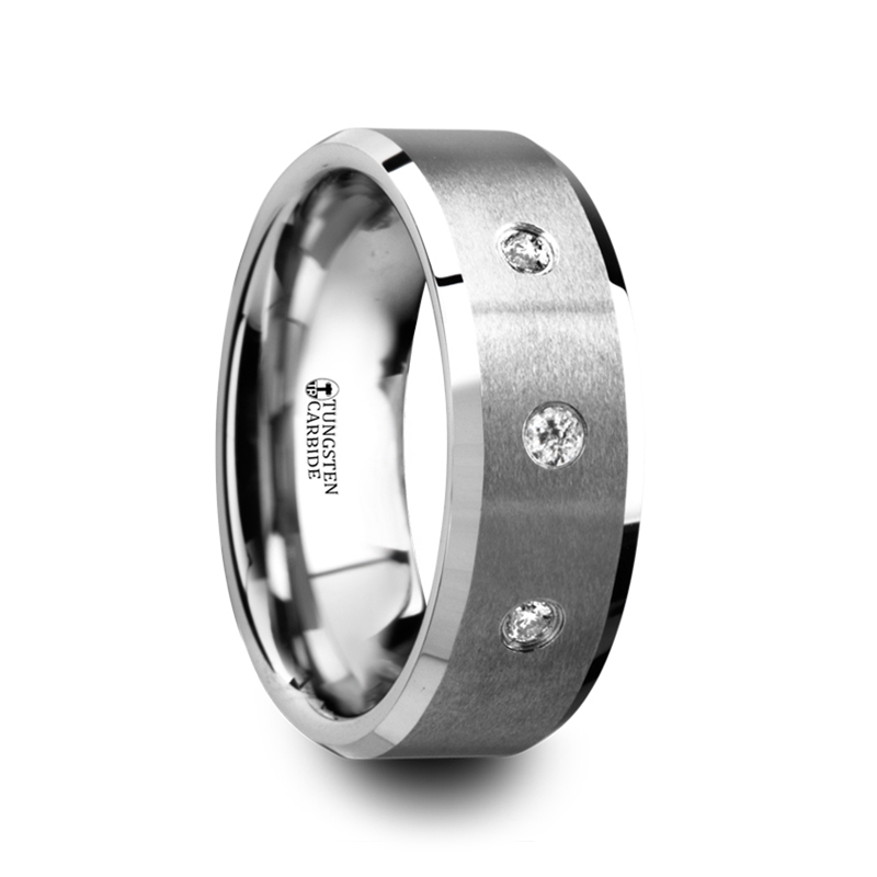 iTungsten 5mm White Tungsten Carbide Rings for Men Women Wedding Bands Platinum Plated Engagement Rings Comfort Fit